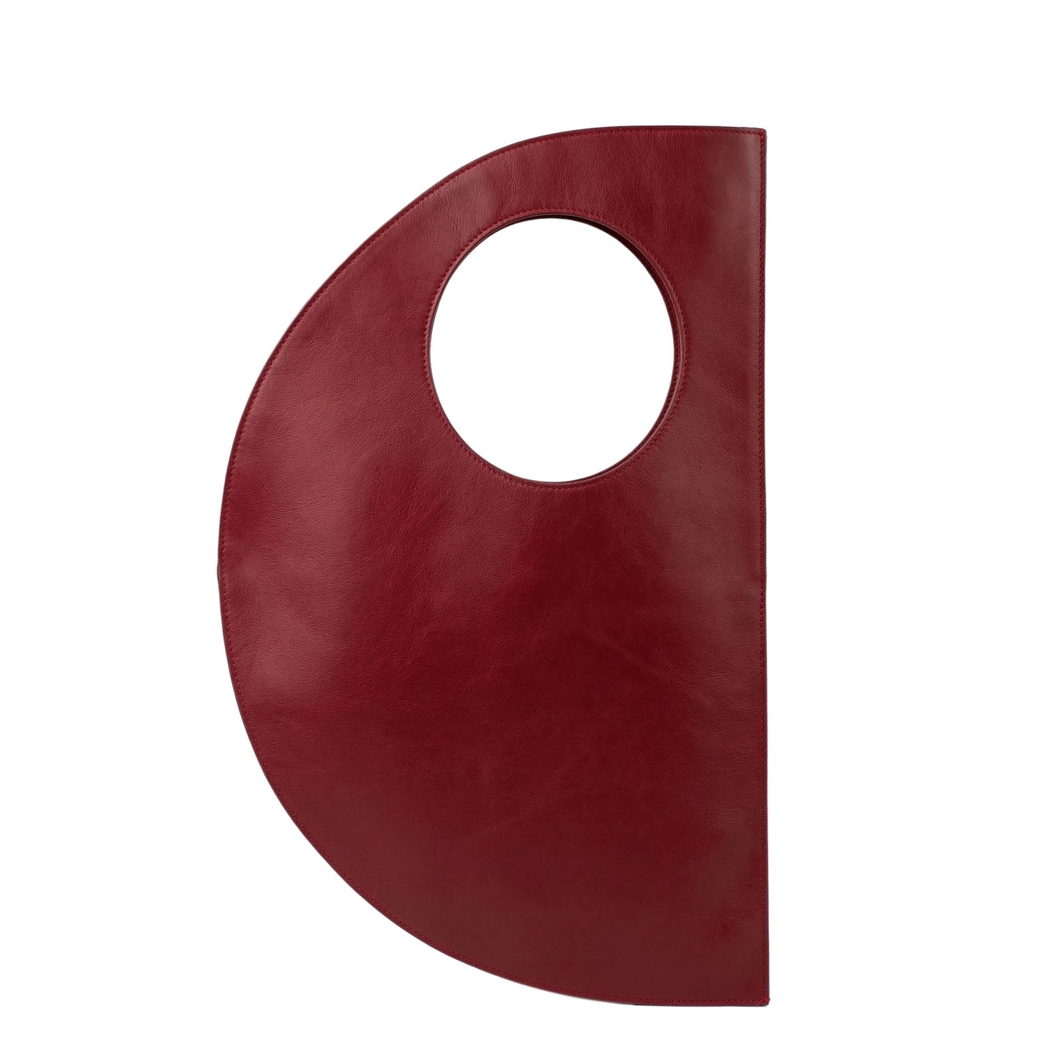 Rote Leder-Schultertasche Moon