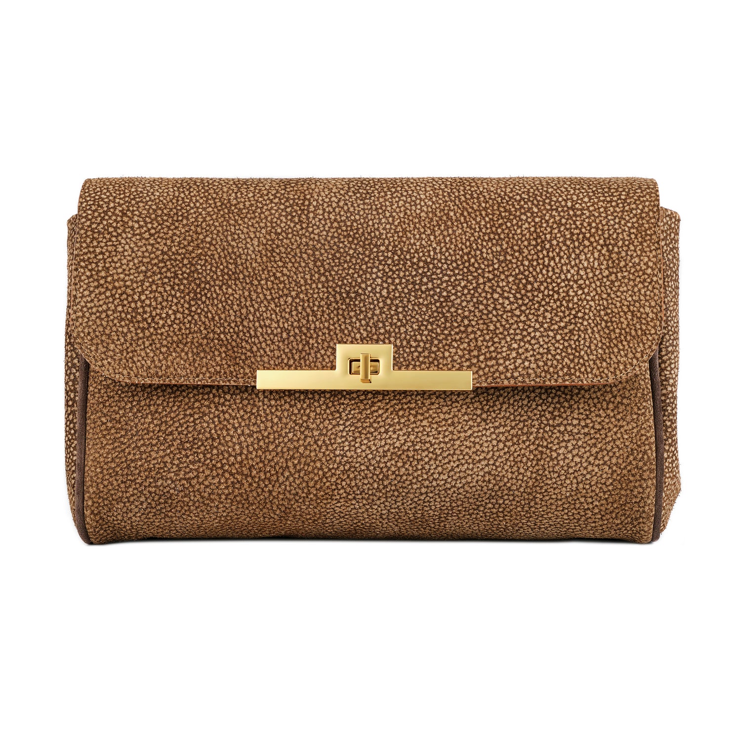 Veloursleder Schultertasche Braun Spotts Venus Baguette