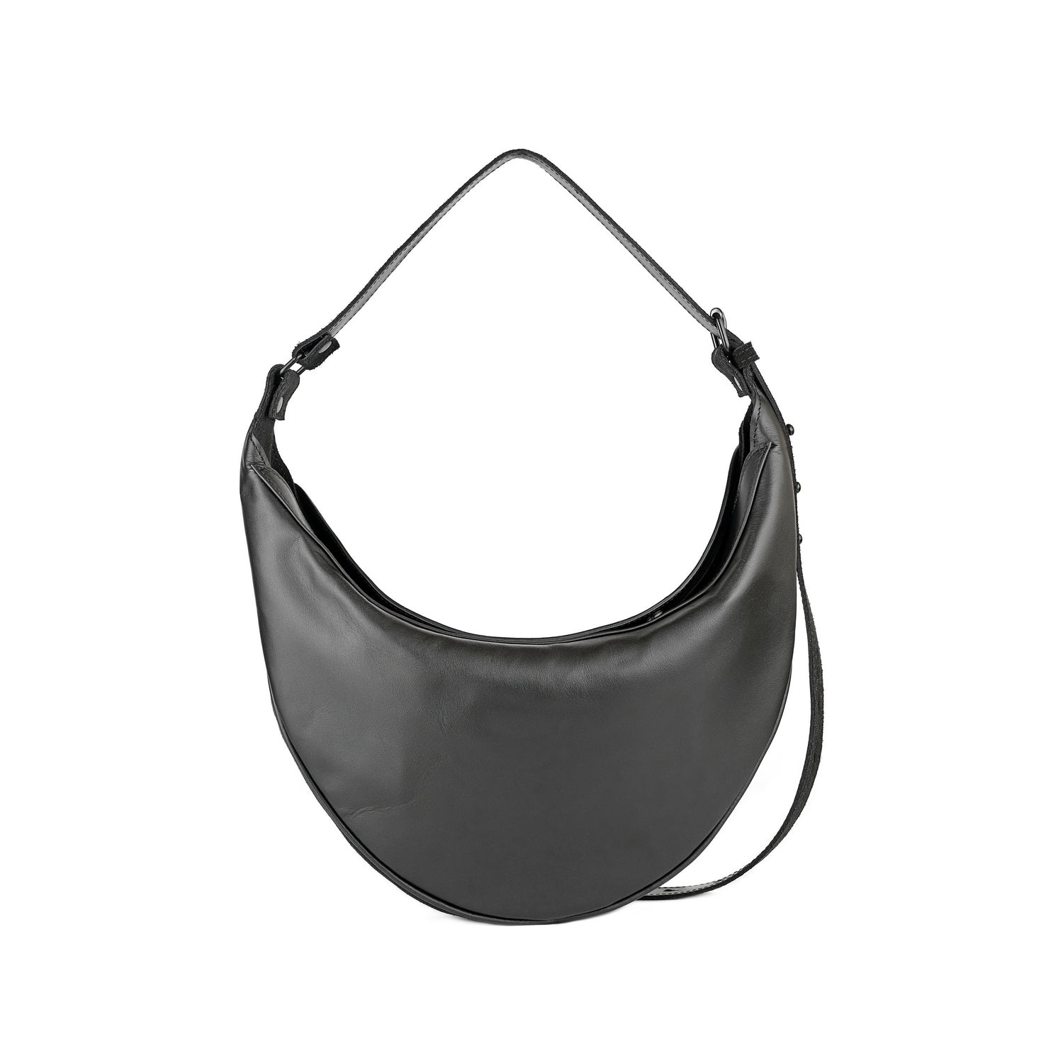 Leder Umhängetasche Schwarz Ebony Nuna Mini