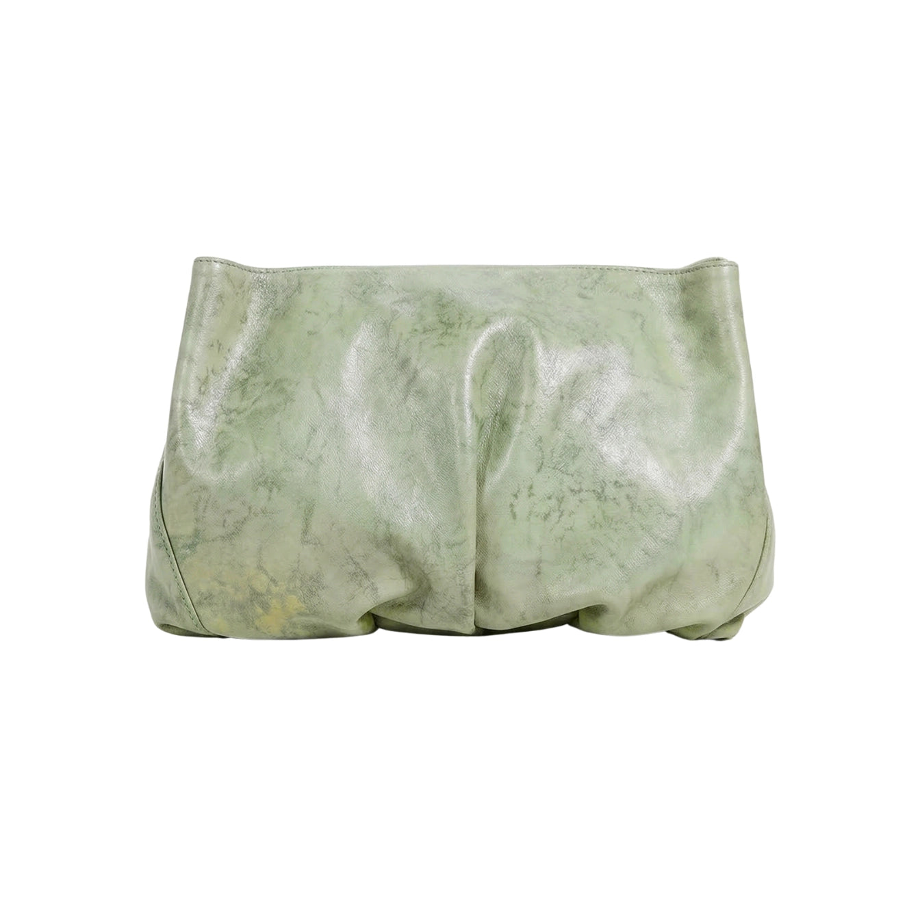 Leder Clutch Perlmuttgrün Inanna