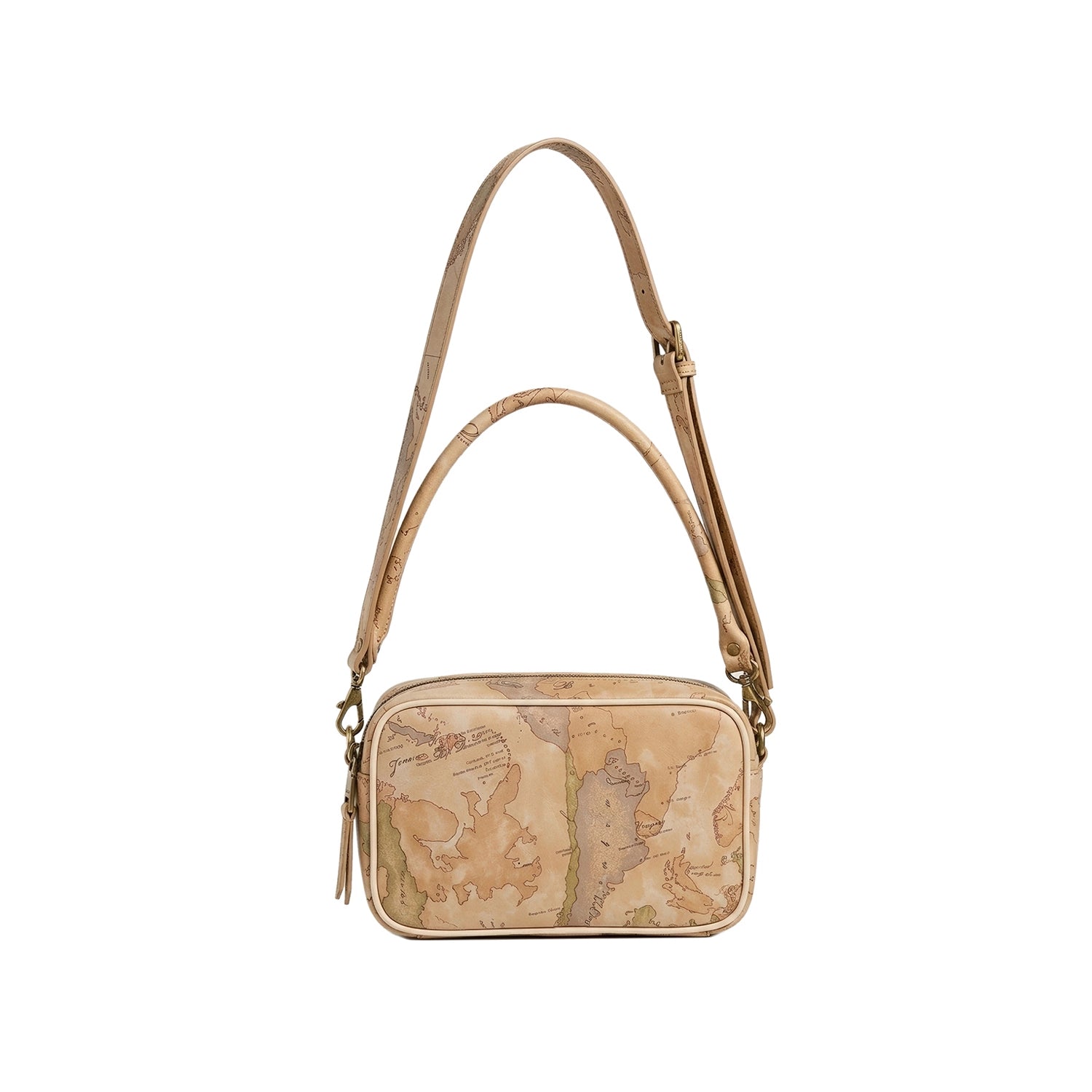 Leder Baguette-Tasche Beige Nina