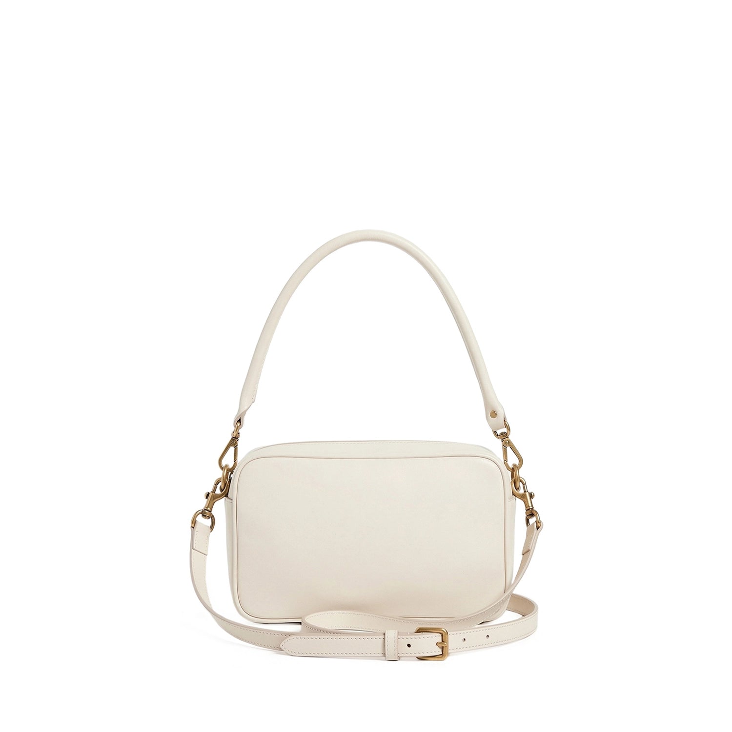 Leder Baguette-Tasche Cremeweiß Nina